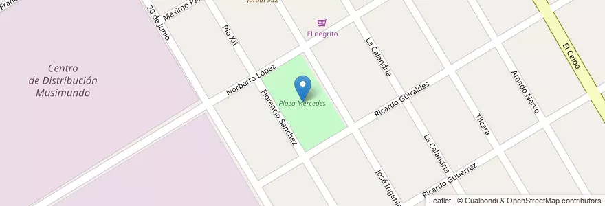 Mapa de ubicacion de Plaza Mercedes en アルゼンチン, ブエノスアイレス州, Partido De Esteban Echeverría, El Jagüel.