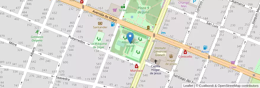 Mapa de ubicacion de Plaza Miguel Dávila en アルゼンチン, ブエノスアイレス州, Partido De Pergamino.