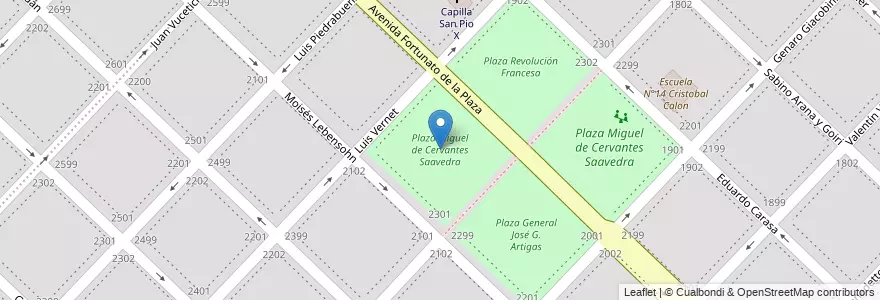 Mapa de ubicacion de Plaza Miguel de Cervantes Saavedra en Аргентина, Буэнос-Айрес, Partido De General Pueyrredón, Mar Del Plata.