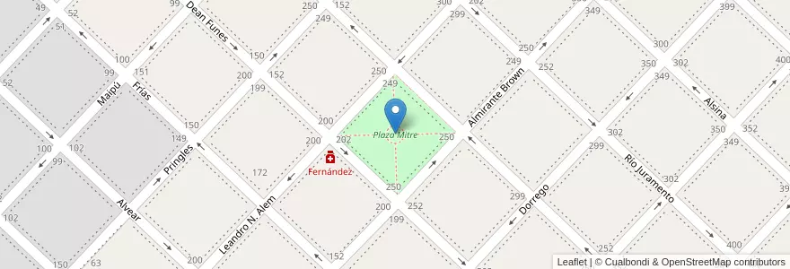 Mapa de ubicacion de Plaza Mitre en Argentine, Province De Buenos Aires, Partido De Chivilcoy, Chivilcoy.