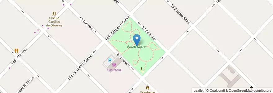 Mapa de ubicacion de Plaza Mitre en آرژانتین, استان بوئنوس آیرس, Partido De General San Martín, Villa Ballester.