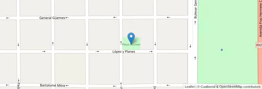 Mapa de ubicacion de Plaza Mochen en Argentinien, Santa Fe, Departamento General Obligado, Municipio De Villa Ocampo.