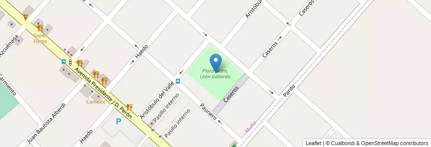 Mapa de ubicacion de Plaza Mons. León Gallardo en Argentina, Provincia Di Buenos Aires, Partido De San Miguel, Muñiz.