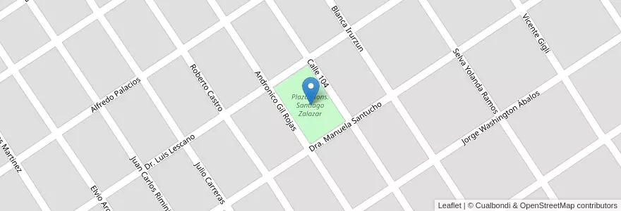 Mapa de ubicacion de Plaza Mons. Santiago Zalazar en アルゼンチン, サンティアゴ・デル・エステロ州, Departamento Capital, Santiago Del Estero.