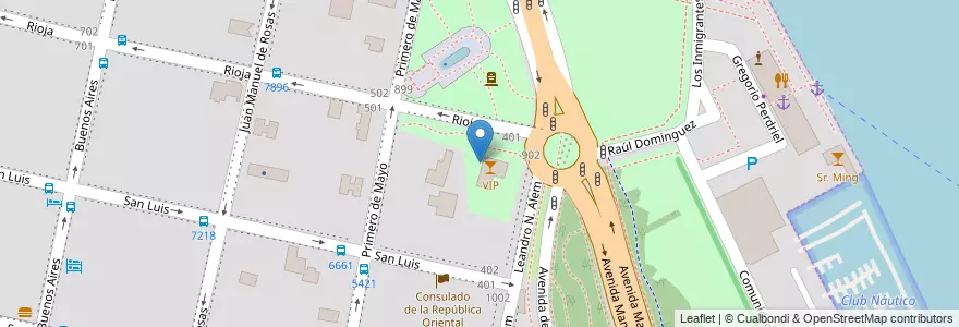 Mapa de ubicacion de Plaza Monseñor M. de Andrea en Аргентина, Санта-Фе, Departamento Rosario, Municipio De Rosario, Росарио.