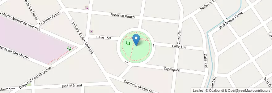 Mapa de ubicacion de Plaza "Monte Cudine" en アルゼンチン, ブエノスアイレス州, Partido De Florencio Varela, Florencio Varela.
