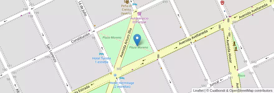 Mapa de ubicacion de Plaza Moreno en Argentina, Provincia Di Buenos Aires, Partido De Tandil, Tandil.