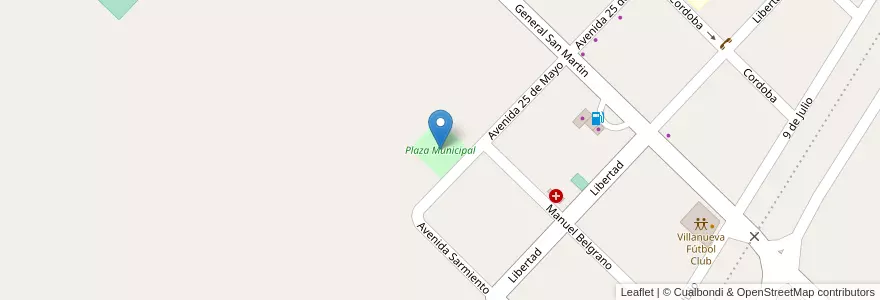 Mapa de ubicacion de Plaza Municipal en アルゼンチン, ブエノスアイレス州, Partido De General Paz.