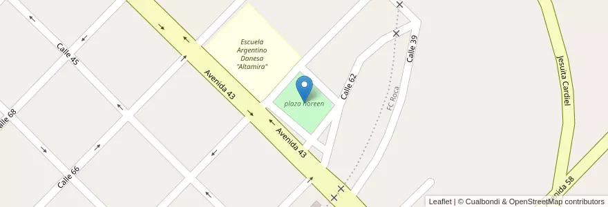 Mapa de ubicacion de plaza noreen en Argentina, Buenos Aires, Partido De Necochea, Necochea.