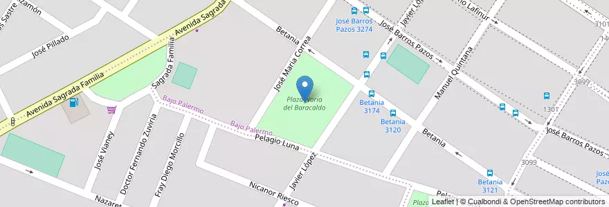Mapa de ubicacion de Plaza Noria del Baracaldo en Аргентина, Кордова, Departamento Capital, Pedanía Capital, Córdoba, Municipio De Córdoba.