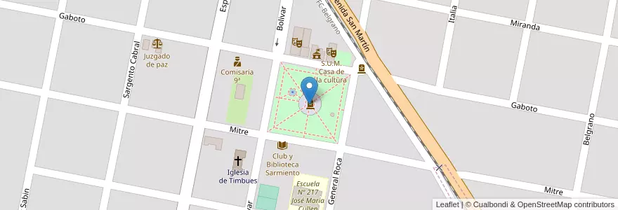 Mapa de ubicacion de Plaza Nuestra Sra. del Carmen en Argentinië, Santa Fe, Departamento San Lorenzo, Municipio De Timbúes.