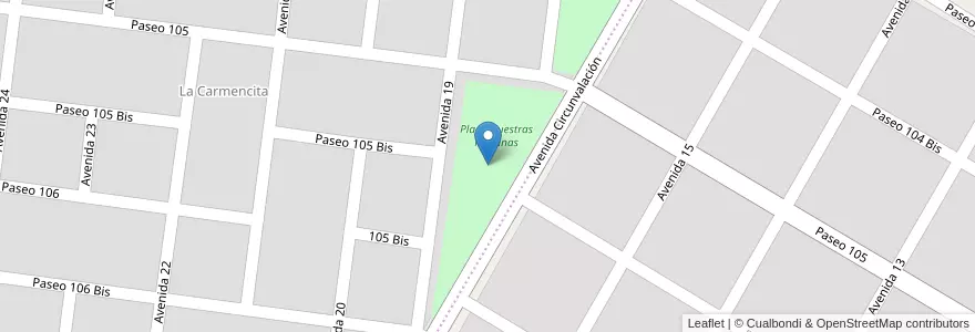 Mapa de ubicacion de Plaza Nuestras Malvinas en Arjantin, Buenos Aires, Partido De Villa Gesell.