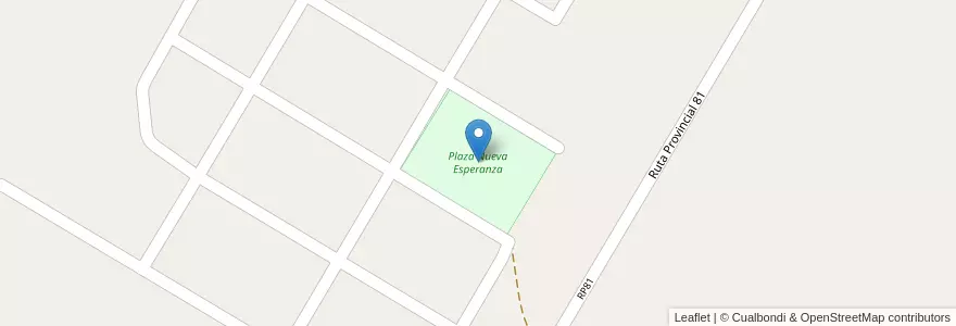 Mapa de ubicacion de Plaza Nueva Esperanza en アルゼンチン, フフイ州, Departamento Santa Bárbara, Municipio De Palma Sola.