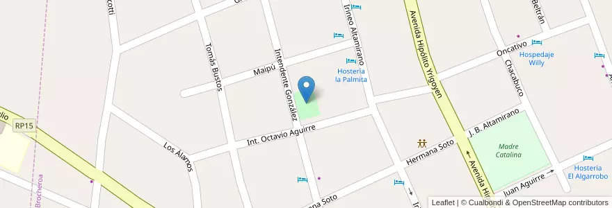 Mapa de ubicacion de Plaza Octavio Aguirre en الأرجنتين, Córdoba, Departamento San Alberto, Villa Cura Brochero, Pedanía Tránsito.