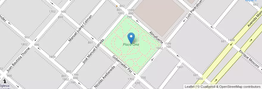 Mapa de ubicacion de Plaza Ona en Аргентина, Огненная Земля, Антарктида И Острова Южной Атлантики, Чили, Río Grande, Departamento Río Grande.