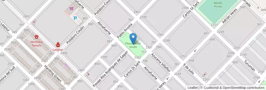 Mapa de ubicacion de Plaza Oscar Smith en 阿根廷, 布宜诺斯艾利斯省, Partido De Bahía Blanca, Bahía Blanca.