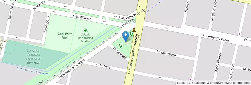 Mapa de ubicacion de Plaza "Pablo Pizzurno" en Argentina, Santa Fe, Departamento Castellanos, Municipio De Rafaela.