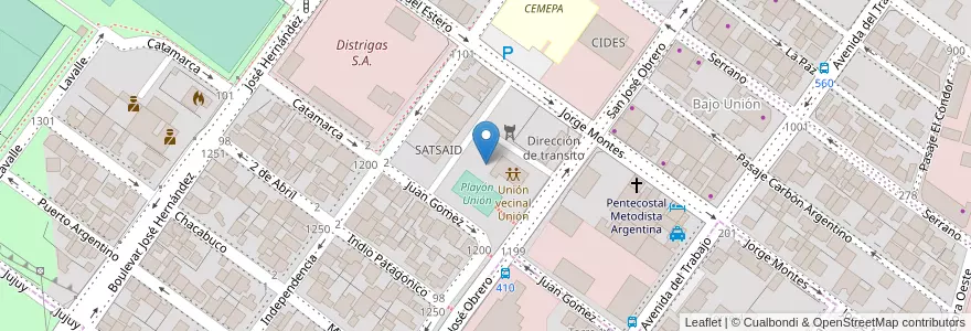 Mapa de ubicacion de Plaza Padre Luzovec en Arjantin, Şili, Santa Cruz, Deseado, Caleta Olivia.