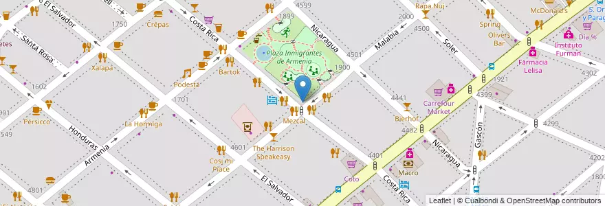 Mapa de ubicacion de Plaza Palermo Viejo, Palermo en Аргентина, Буэнос-Айрес, Буэнос-Айрес, Comuna 14.