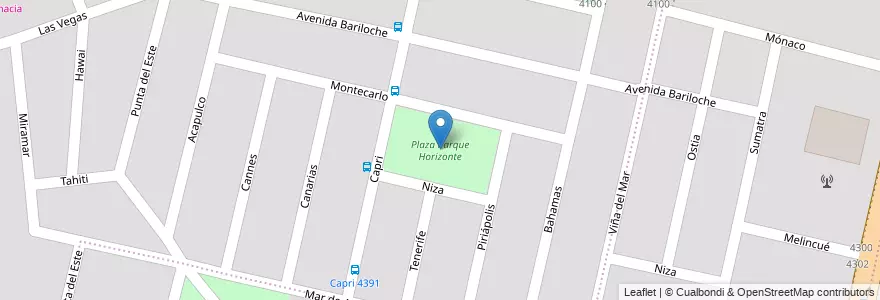 Mapa de ubicacion de Plaza Parque Horizonte en Argentina, Córdova, Departamento Capital, Pedanía Capital, Córdoba, Municipio De Córdoba.