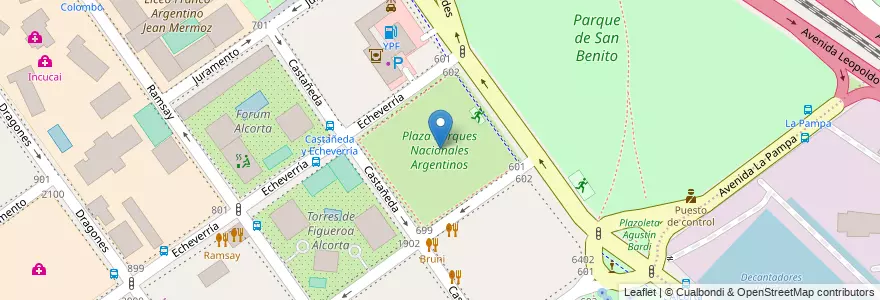 Mapa de ubicacion de Plaza Parques Nacionales Argentinos, Belgrano en Argentina, Ciudad Autónoma De Buenos Aires, Buenos Aires, Comuna 13.