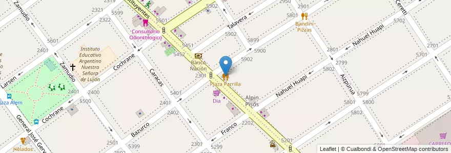 Mapa de ubicacion de Plaza Parrilla, Villa Urquiza en アルゼンチン, Ciudad Autónoma De Buenos Aires, Comuna 12, ブエノスアイレス.