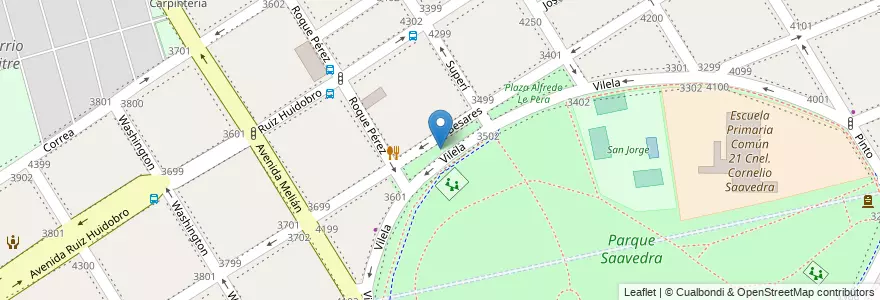 Mapa de ubicacion de Plaza Pascual Pérez, Saavedra en 阿根廷, Ciudad Autónoma De Buenos Aires, Comuna 12, 布宜诺斯艾利斯.
