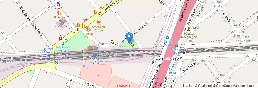 Mapa de ubicacion de Plaza Paseo de La Amistad en 阿根廷, 布宜诺斯艾利斯省, Partido De Tres De Febrero.