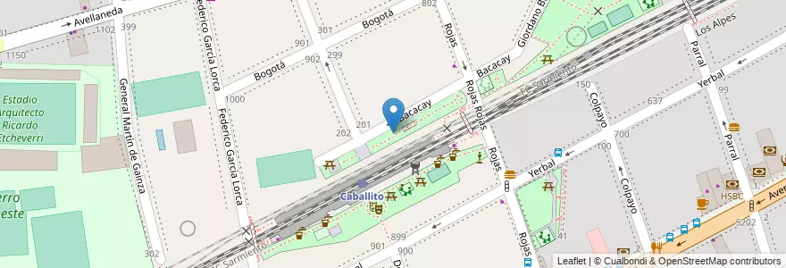 Mapa de ubicacion de Plaza Paseo de la Vida Doctor René Favaloro, Caballito en Arjantin, Ciudad Autónoma De Buenos Aires, Buenos Aires, Comuna 6.
