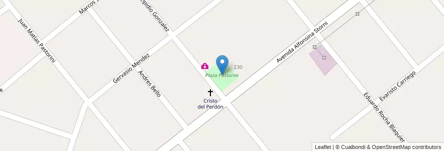 Mapa de ubicacion de Plaza Pastorini en الأرجنتين, بوينس آيرس, Partido De Moreno, La Reja.