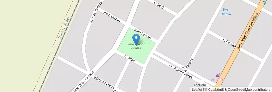 Mapa de ubicacion de Plaza Patricio Guanca en Argentinien, Salta, San José De Los Cerrillos, Municipio De Cerrillos, San José De Los Cerrillos.