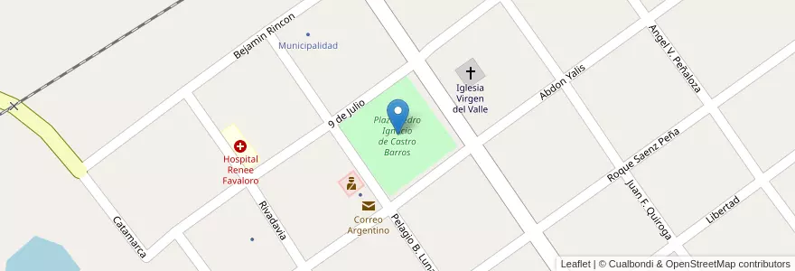Mapa de ubicacion de Plaza Pedro Ignacio de Castro Barros en Argentina, La Rioja, Departamento Rosario Vera Peñaloza.