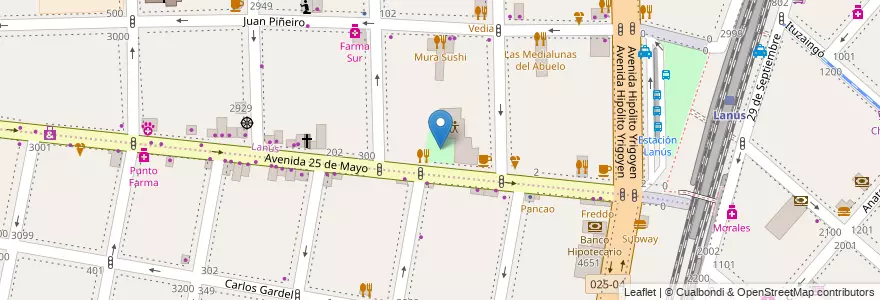 Mapa de ubicacion de Plaza Pepe Biondi en آرژانتین, استان بوئنوس آیرس, Partido De Lanús, Lanús Oeste.