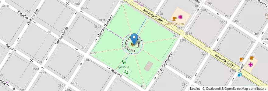 Mapa de ubicacion de Plaza Peralta Ramos en الأرجنتين, بوينس آيرس, Partido De General Pueyrredón, مار ديل بلاتا.