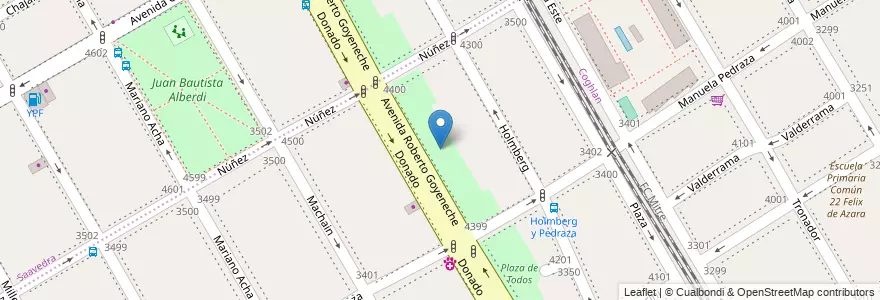 Mapa de ubicacion de Plaza Petrona C. de Gandulfo, Villa Urquiza en Аргентина, Буэнос-Айрес, Comuna 12, Буэнос-Айрес.