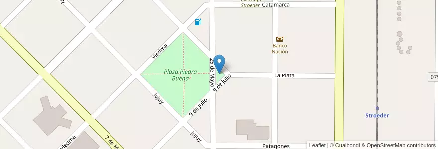 Mapa de ubicacion de Plaza Piedra Buena en Argentina, Buenos Aires, Partido De Patagones, Stroeder.