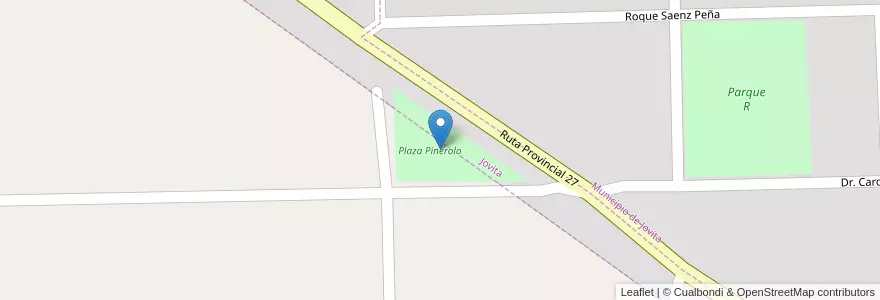 Mapa de ubicacion de Plaza Pinerolo en Argentina, Córdova, Departamento General Roca, Pedanía Italó.