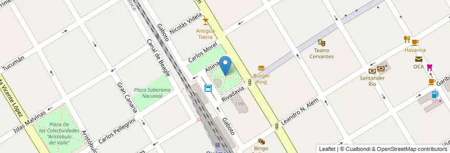 Mapa de ubicacion de Plaza Presidente Hipólito Yrigoyen en 阿根廷, 布宜诺斯艾利斯省, Partido De Quilmes, Quilmes.