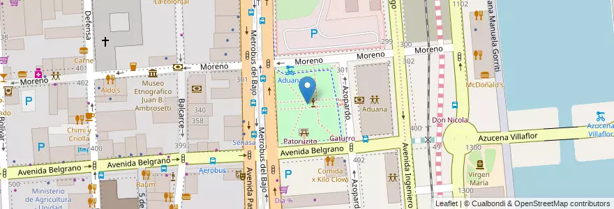 Mapa de ubicacion de Plaza Presidente Juan Domingo Perón, Montserrat en Argentina, Ciudad Autónoma De Buenos Aires, Comuna 1, Buenos Aires.