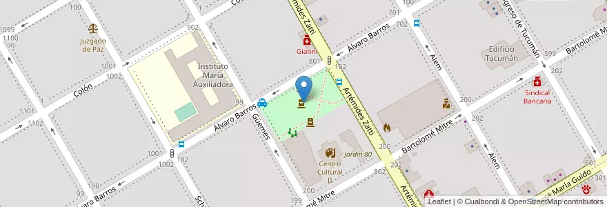 Mapa de ubicacion de Plaza Primera Junta en アルゼンチン, リオネグロ州, Departamento Adolfo Alsina, Viedma, Viedma.