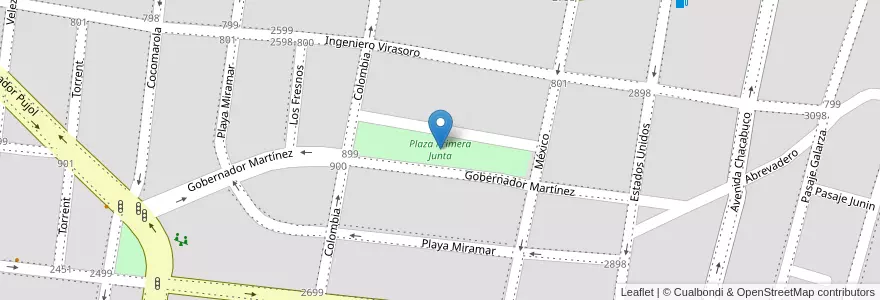 Mapa de ubicacion de Plaza Primera Junta en 阿根廷, Corrientes, Departamento Capital, Corrientes, Corrientes.