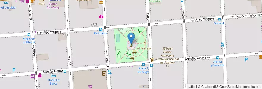 Mapa de ubicacion de Plaza Primero de Mayo, Balvanera en Argentine, Ciudad Autónoma De Buenos Aires, Comuna 3, Buenos Aires.