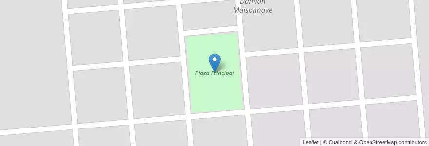 Mapa de ubicacion de Plaza Principal en 아르헨티나, La Pampa, Departamento Realicó, Comisión De Fomento De Damián Maisonave, Damián Maisonnave.