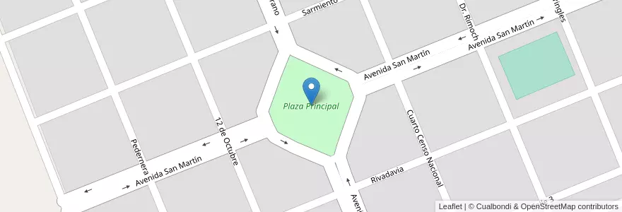 Mapa de ubicacion de Plaza Principal en الأرجنتين, San Luis, Gobernador Dupuy, Municipio De Fortuna.