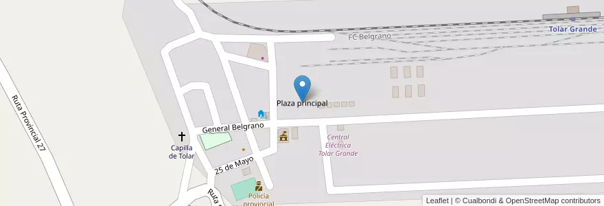 Mapa de ubicacion de Plaza principal en Аргентина, Сальта, Los Andes, Municipio De Tolar Grande.