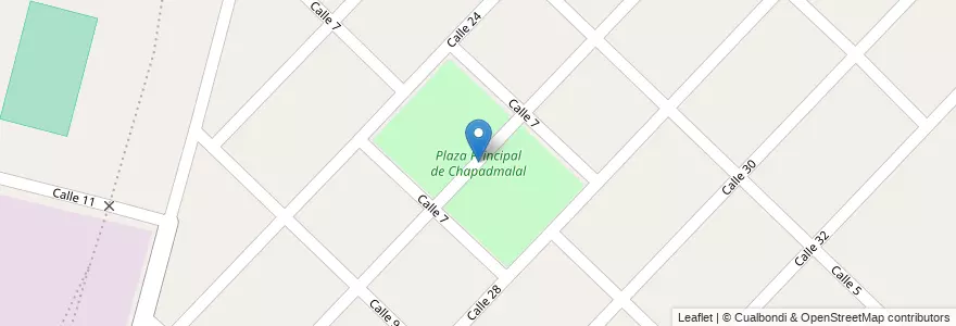 Mapa de ubicacion de Plaza Principal de Chapadmalal en Argentina, Buenos Aires, Partido De General Pueyrredón, Estación Chapadmalal.