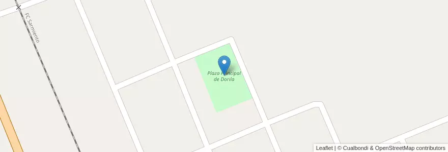 Mapa de ubicacion de Plaza Principal de Dorila en Arjantin, La Pampa, Departamento Maracó, Comisión De Fomento De Dorila.