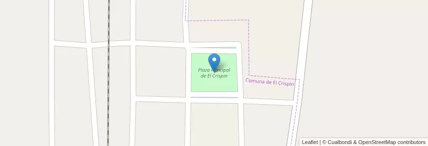 Mapa de ubicacion de Plaza Principal de El Crispin en Аргентина, Кордова, Departamento Río Primero, Pedanía Timón Cruz, Comuna De El Crispín.