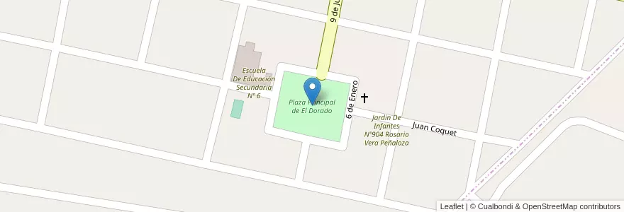 Mapa de ubicacion de Plaza Principal de El Dorado en الأرجنتين, بوينس آيرس, Partido De Leandro N. Alem.