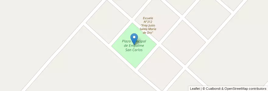 Mapa de ubicacion de Plaza Principal de Empalme San Carlos en Arjantin, Santa Fe, Departamento Las Colonias, Municipio De Empalme San Carlos, Empalme San Carlos.